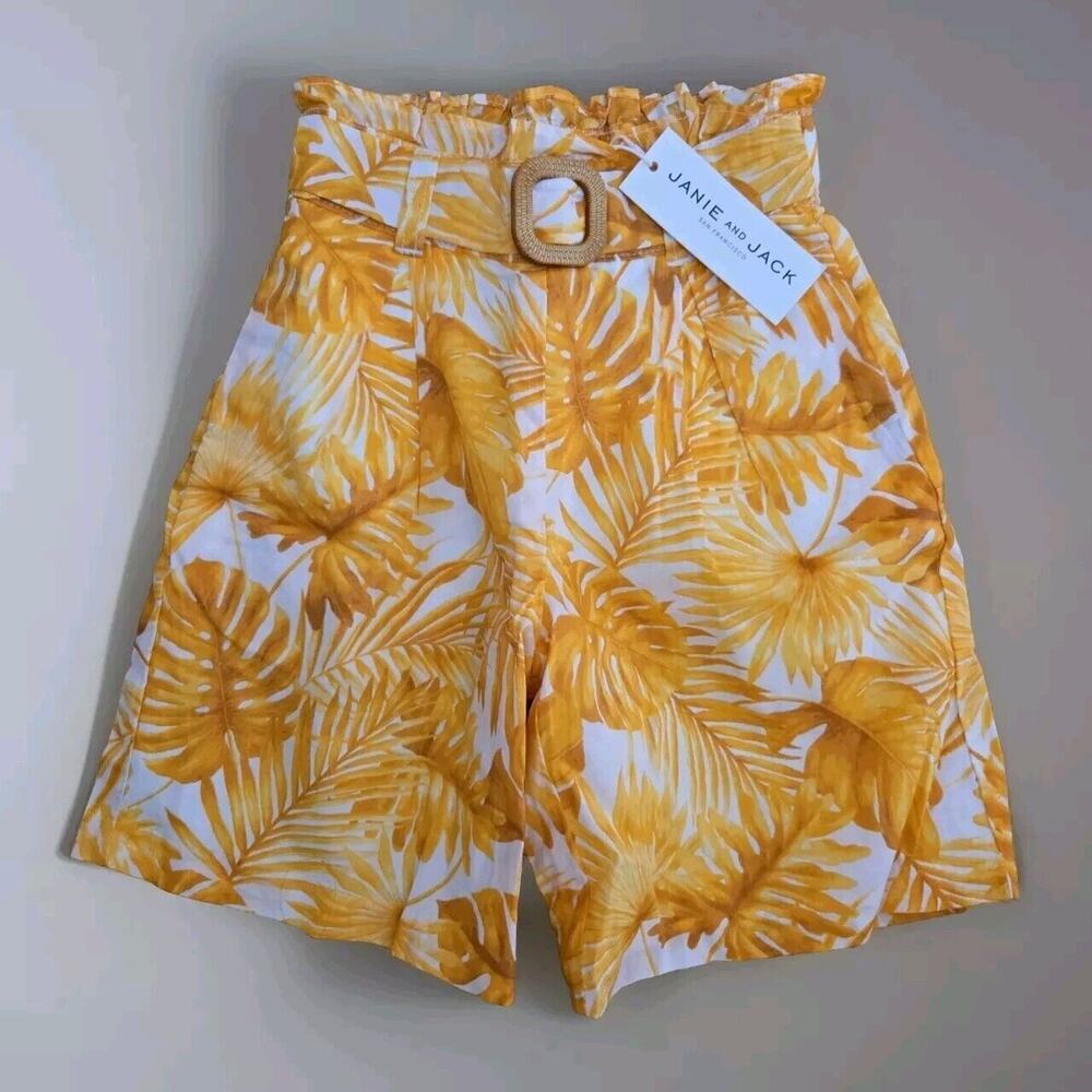 NWT Janie and Jack Girls Palm Leaf Tropical Hawaiian pants Size 12 To 18 Months